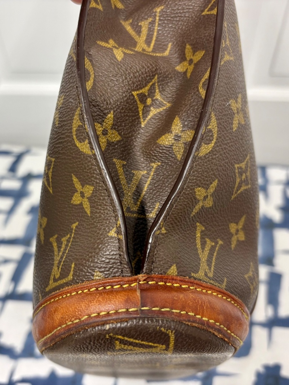 Vintage Louis Vuitton Babylone Tote Bag Brown Monogram Canvas Vachetta Leather - Picture 13 of 14